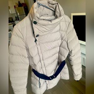 Michael Kors Women's Stretch Asymmetrical Belted Down Puffer Coat size M